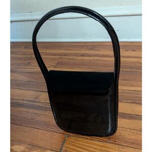 Stuart Weitzman Black Suede & Patent Leather 1980s Purse